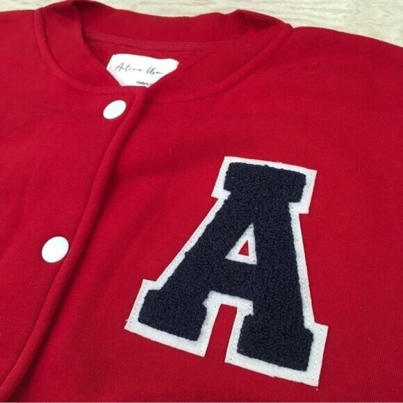 Varsity letter Jacket Women  Medium Red White Letter A Retro Sporty50s Carhop - Picture 7 of 14